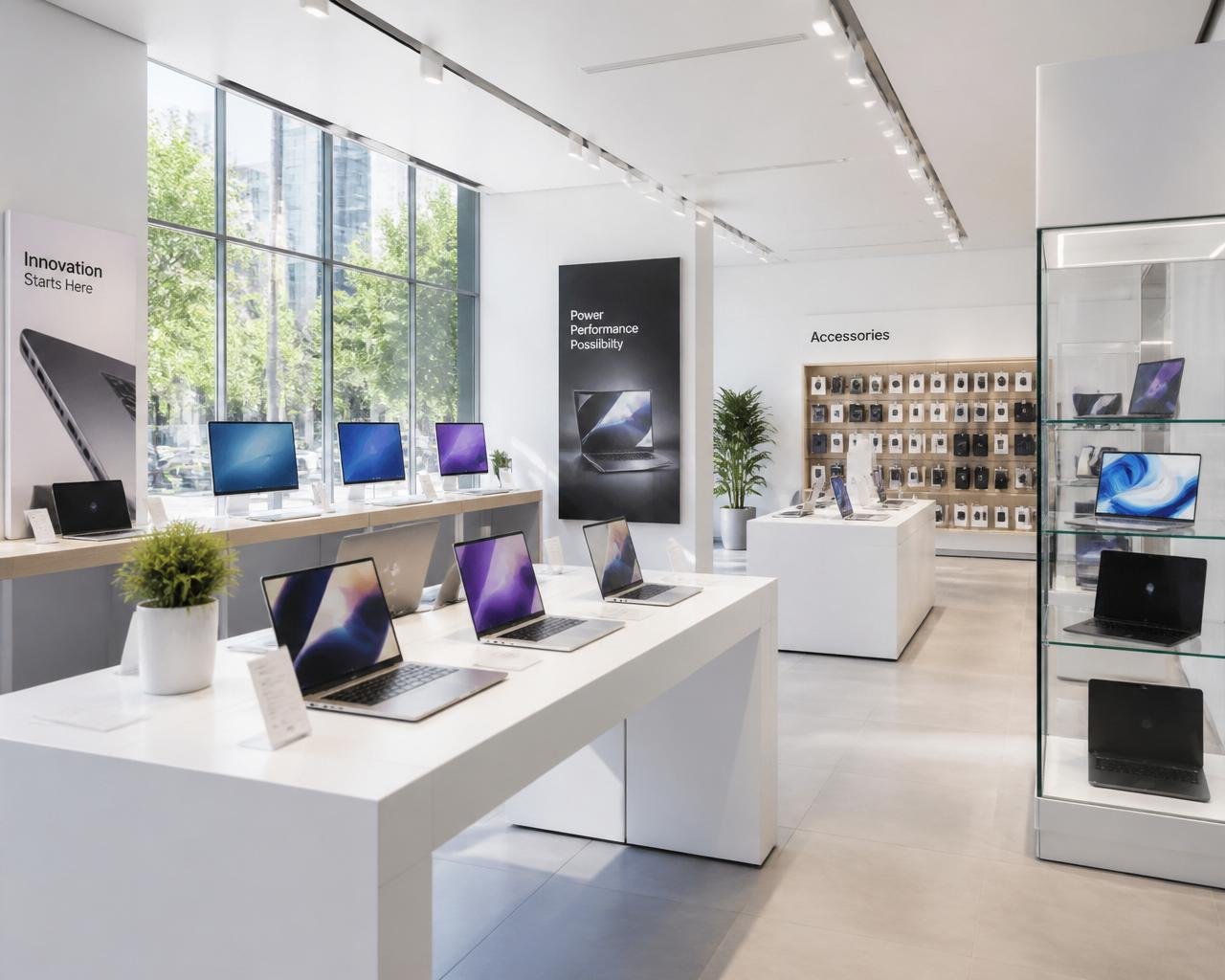 Modern computer showroom